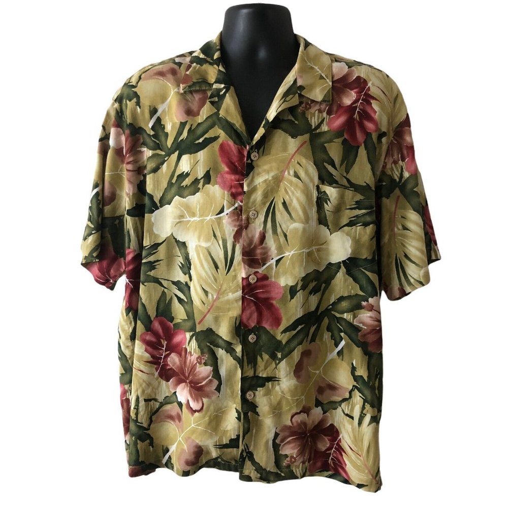 Hilo Hattie Vintage Hawaiian Print Camp Shirt Womens Size Small